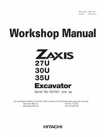 Excavadora Hitachi ZAXIS 27U, 30U, 35U pdf manual de taller - Hitachi manuales - HITACHI-W1LAE01