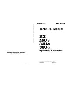 Excavadora Hitachi ZAXIS 29U-3, 33U-3, 38U-3 pdf manual técnico - Hitachi manuales - HITACHI-T1NJE00-EN