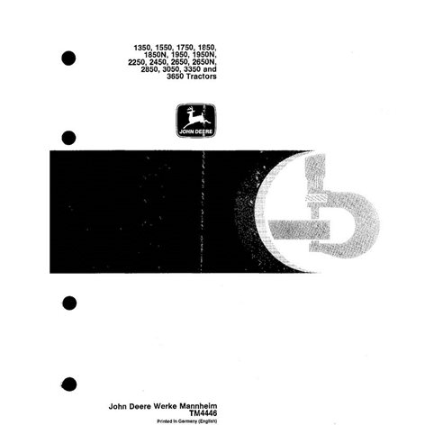 TM4446 John Deere 1350-3350 and 3650 tractor operation and test technical manual (TM4446)