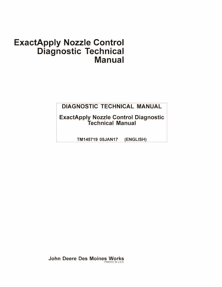 John Deere ExactApply Nozzle Control sprayer pdf diagnostic technical