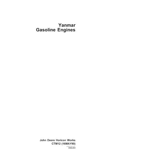 John Deere Yanmar Gasoline Engine engine pdf technical manual  - John Deere manuals - JD-CTM12-EN