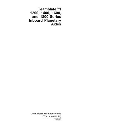 John Deere TeamMate Séries 1200, 1400, 1600 e 1800 Eixos planetários internos pdf manual técnico ES - John Deere manuais - JD...