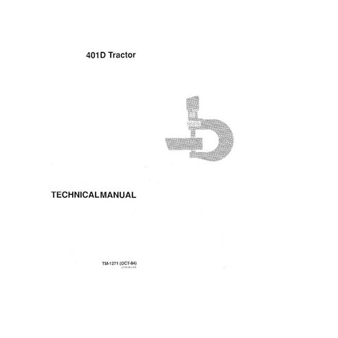 Manual técnico em pdf do trator John Deere 410D - John Deere manuais - JD-TM1271-EN