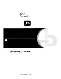 Manual técnico em pdf da escavadeira John Deere 890A - John Deere manuais - JD-TM1263-EN