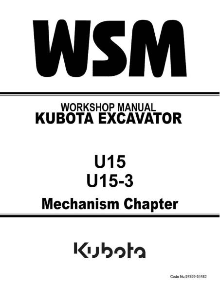 KUBOTA-97899-61482 Kubota U15, U15-3 excavator workshop manual