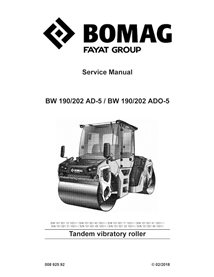 Manual de serviço em pdf do rolo vibratório BOMAG BW190, BW202 - BOMAG manuais - BOMAG-00892592-SM-EN