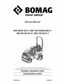 Manual de serviço em pdf do rolo vibratório BOMAG BW80, BW90, BW100 - BOMAG manuais - BOMAG-00892560-SM-EN