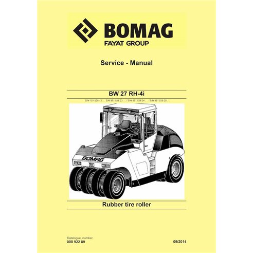 BOMAG BW27 RH-4i rubber tire roller pdf service manual  - BOMAG manuals - BOMAG-00892289-SM-EN