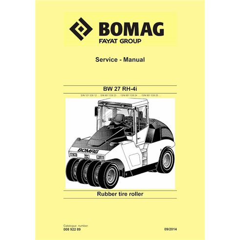BOMAG-00892289-SM Manuel d'entretien pdf du rouleau à pneus en caoutchouc BOMAG BW27 RH-4i