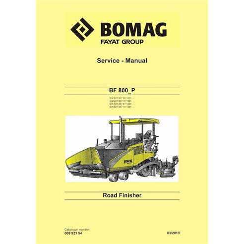 BOMAG BF800_P wheelled paver pdf service manual  - BOMAG manuals - BOMAG-00892154-SM-EN