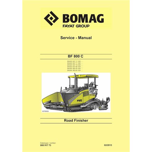 BOMAG BF800 C wheelled paver pdf service manual  - BOMAG manuals - BOMAG-00891773-SM-EN