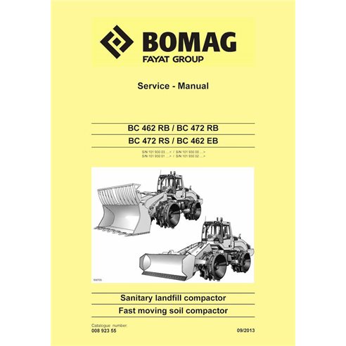 BOMAG BC462, BC472 compactador de suelo pdf manual de servicio - BOMAG manuales - BOMAG-00892355-SM-EN
