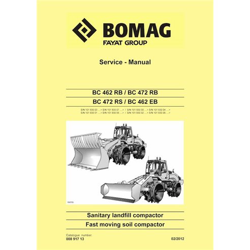 BOMAG BC462, BC472 soil compactor pdf service manual  - BOMAG manuals - BOMAG-00891713-SM-EN