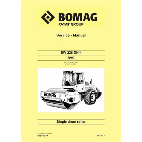 Manual de serviço em pdf do rolo BOMAG BW226 DH-4 BVC - BOMAG manuais - BOMAG-00891689-SM-EN