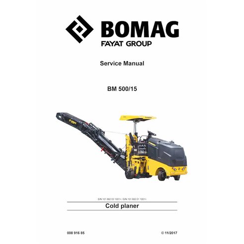 Manuel d'entretien pdf de la raboteuse à froid BOMAG BM500-15 - BOMAG manuels - BOMAG-00891685-SM-EN
