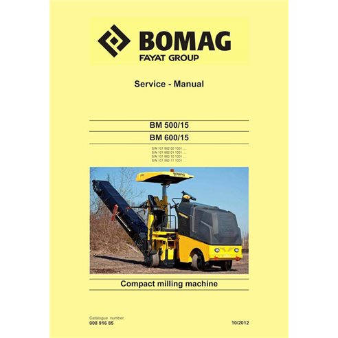 BOMAG BM500-15, BM600-15 cold planer pdf service manual  - BOMAG manuals - BOMAG-00891685-j12-SM-EN