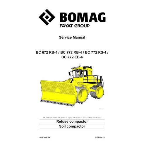 BOMAG BC672, BC772 RB-4, compactador de suelo RS-4 manual de servicio en pdf - BOMAG manuales - BOMAG-00892584-SM-EN