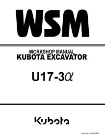 Kubota U17-3α excavator workshop manual - Kubota manuals - KUBOTA-97899-61952