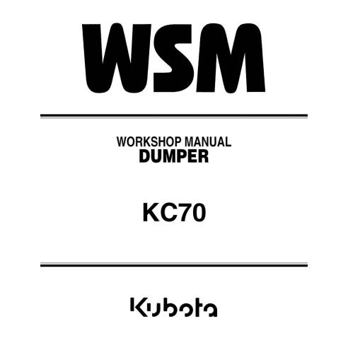Manuel d'atelier du tombereau Kubota KC70 - Kubota manuels - KUBOTA-RY921-20110