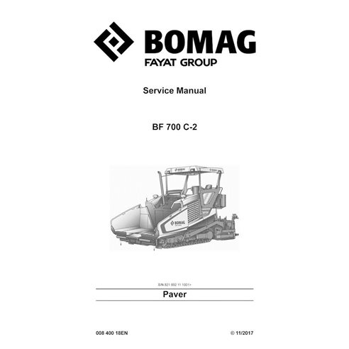 Manuel d'entretien pdf du finisseur sur chenilles BOMAG BF700 C-2 - BOMAG manuels - BOMAG-00840018EN.k17