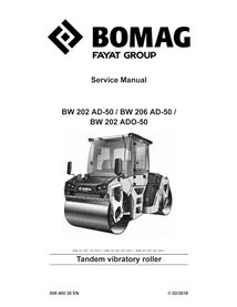 Manual de serviço em pdf do rolo vibratório tandem BOMAG BW202, BW 206 AD-50 - BOMAG manuais - BOMAG-00840030EN-b18