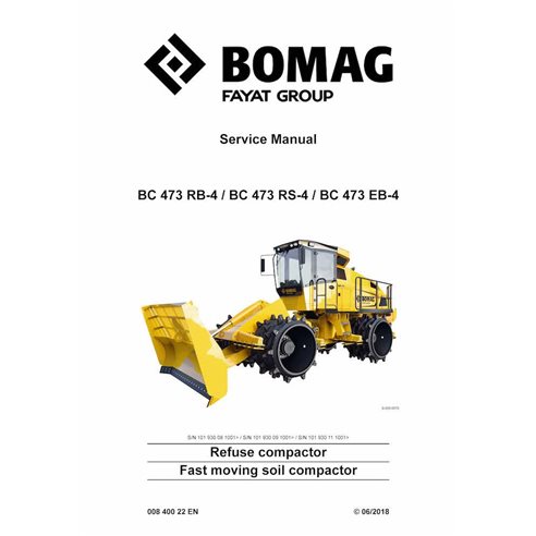 Manual de serviço em pdf do compactador BOMAG BC473 RB-4, BC473 RS-4, BC473 EB-4 - BOMAG manuais - BOMAG-00840022EN-f18