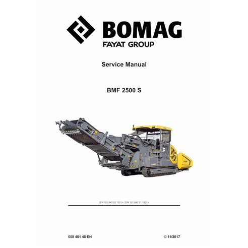 BOMAG BMF2500 S tracked paver pdf service manual  - BOMAG manuals - BOMAG-00840148EN-k17