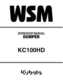 Kubota KC100HD dumper workshop manual - Kubota manuals