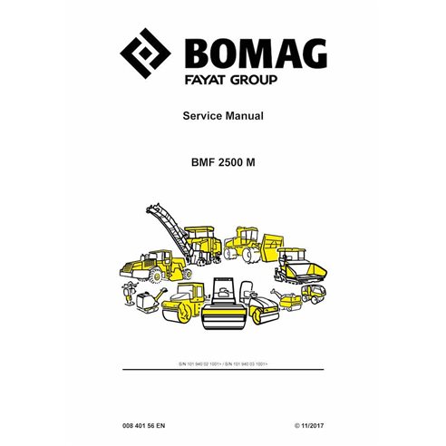 Manual de serviço em pdf da pavimentadora de esteiras BOMAG BMF2500 M - BOMAG manuais - BOMAG-00840156EN-k17