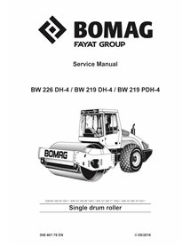 BOMAG BW219, BW226 DH-4 rodillo de un solo tambor manual de servicio en pdf - BOMAG manuales - BOMAG-00840178EN-i16