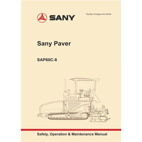 SANY-SAP60C-8-OM Manuel d'utilisation et d'entretien pdf du finisseur sur chenilles Sany SAP60C-8