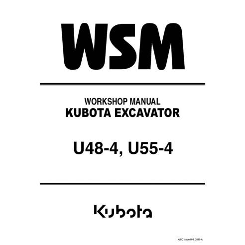 Manual de taller de excavadora Kubota U48-4, U55-4 - Kubota manuales