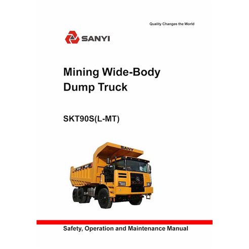 Camión volquete Sany SKT90S manual de operación y mantenimiento pdf - Sany manuales - SANY-SKT90S-OM-EN