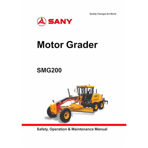 Manual de operación y mantenimiento pdf de niveladora sany SMG200 - Sany manuales - SANY-SMG200-OM-EN