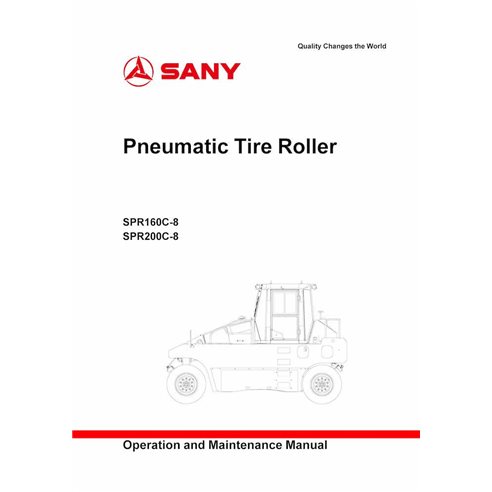 Sany SPR160C-8, SPR200C-8 pneumatic tire roller pdf operation and maintenance manual  - SANY manuals - SANY-SPR160-200-8-OM-EN