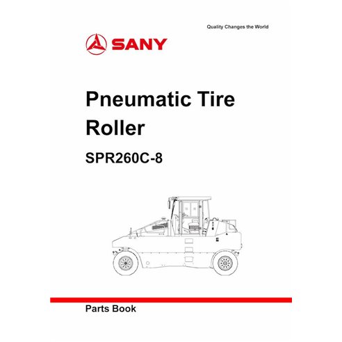 Rodillo de neumáticos Sany SPR260C-8 catálogo de piezas pdf - Sany manuales - SANY-SPR260C-8-PC