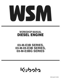 Manual de taller del motor diesel Kubota 03-M-E3B, 03-M-DI-E3B, 03-M-E3BG SERIES - Kubota manuales - KUBOTA-9Y111-00142