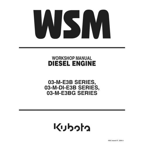 Manual de taller del motor diesel Kubota 03-M-E3B, 03-M-DI-E3B, 03-M-E3BG SERIES - Kubota manuales