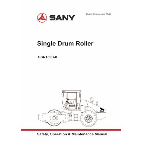 Manual de operação e manutenção em PDF do rolo compactador único Sany SSR150C-8 - Sany manuais - SANY-SSR150C-OM-EN
