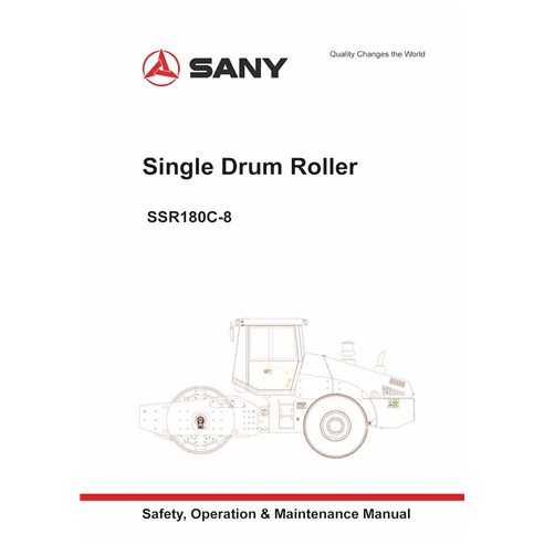 Manual de operação e manutenção em PDF do rolo compactador único Sany SSR180C-8 - Sany manuais - SANY-SSR180C-8-OM-EN