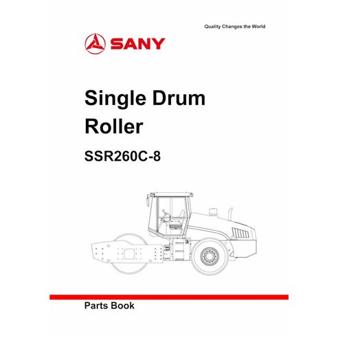 Catálogo de peças em pdf do rolo de tambor único Sany SSR260C-8 - Sany manuais - SANY-SSR260C-PC
