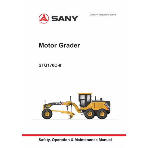 Sany STG170C-8 grader pdf operation and maintenance manual  - SANY manuals - SANY-STG170C-8-OM-EN