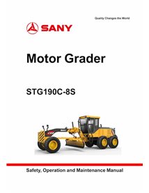 Manual de operação e manutenção em pdf da motoniveladora Sany STG190C-8S - Sany manuais - SANY-STG190C-8S-OM-EN