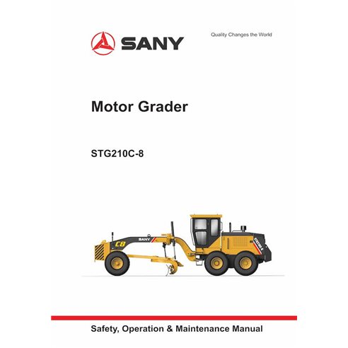 Sany STG210C-8 grader pdf operation and maintenance manual  - SANY manuals - SANY-STG210C-8-OM-EN