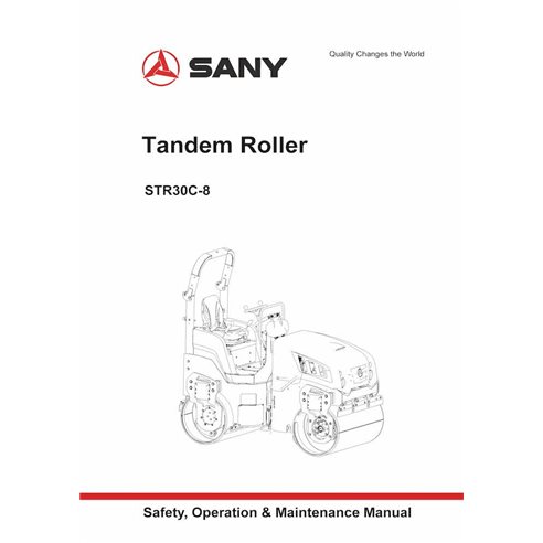 Manual de operação e manutenção em pdf do rolo tandem Sany STR30C-8 - Sany manuais - SANY-STR30C-OM-EN