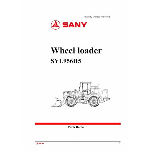 Catálogo de peças em pdf da carregadeira de rodas Sany SYL956H5 - Sany manuais - SANY-SYL956H5-PC