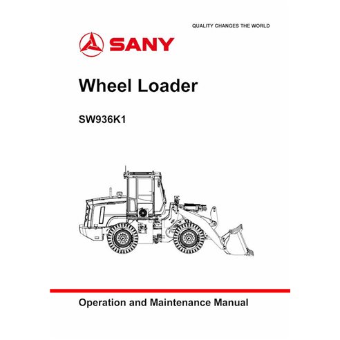 Manuel d'utilisation et d'entretien pdf de la chargeuse sur pneus Sany SW936K1 - Sany manuels - SANY-SW936-OM-EN