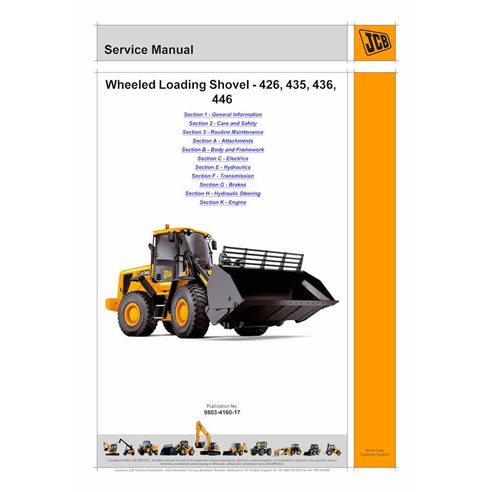 JCB 426, 435, 436, 446 wheel loader pdf service manual  - JCB manuals - JCB-9803-4160-17-SM-EN