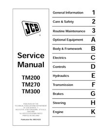 JCB TM200, TM270, TM300 telescopic handler pdf service manual  - JCB manuals - JCB-9803-4225-SM-EN