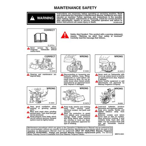Manual de servicio de manipuladores telescópicos Massey Ferguson MF 8947 - Massey Ferguson manuales - MF-1857577M1
